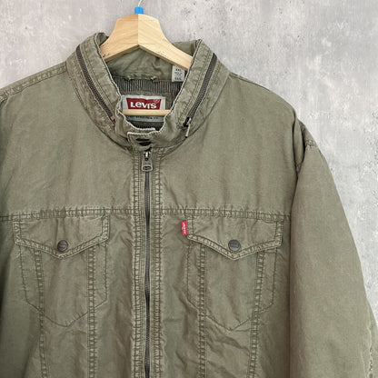 00s vintage 古着　ビンテージ　リーバイス　Levi's トラッカータイプ　ナイロンジャケット　フルジップ　裏地　ストライプ