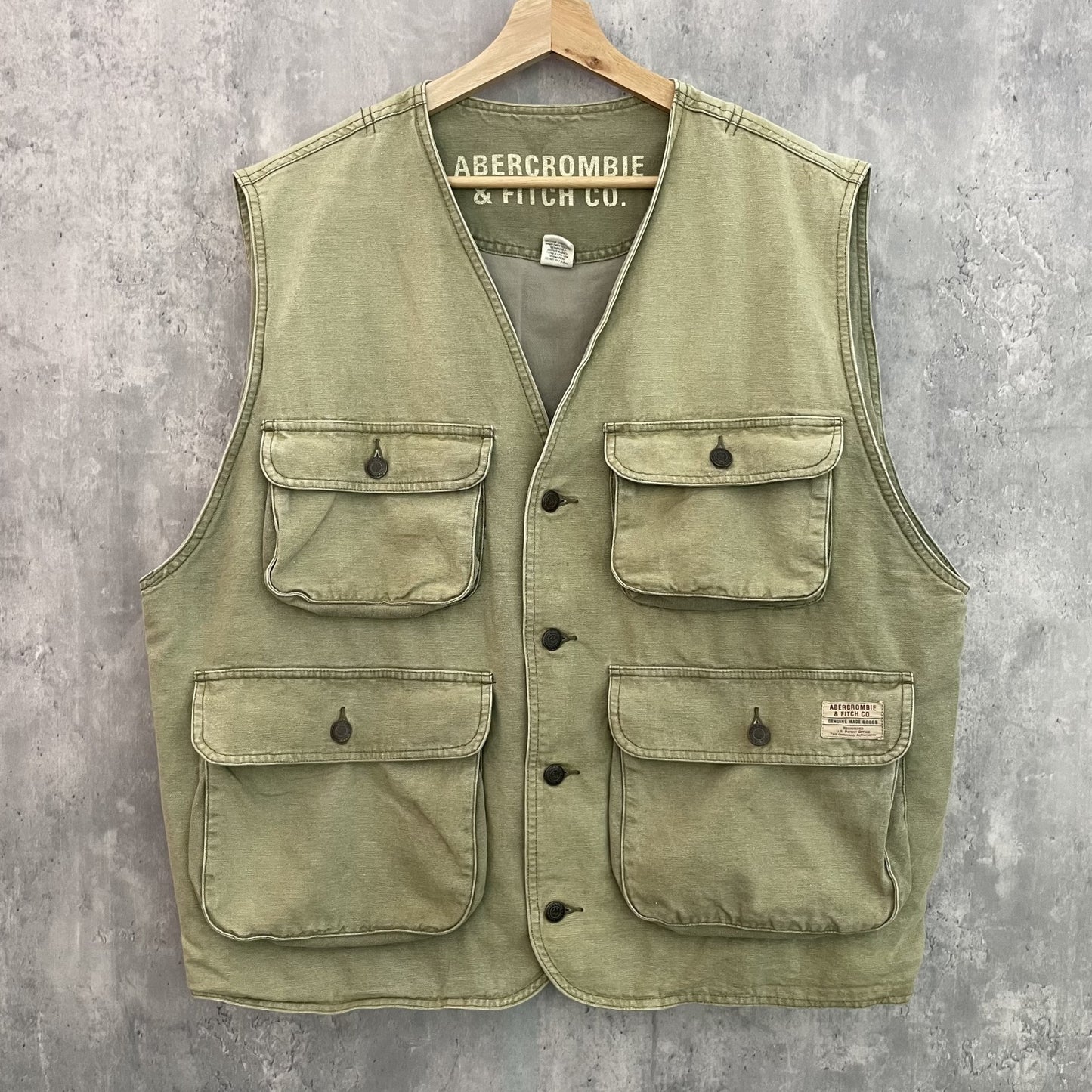 00s vintage 古着　ビンテージ　アバクロ　ハンティングベスト　ダック地　ABERCROMBIE&FITCH CO.