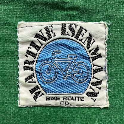 vintage 古着　ビンテージ　BIKE ROUTE コットンブルゾン　短丈　フライボタン　ブルー MARTINE ISENMANN
