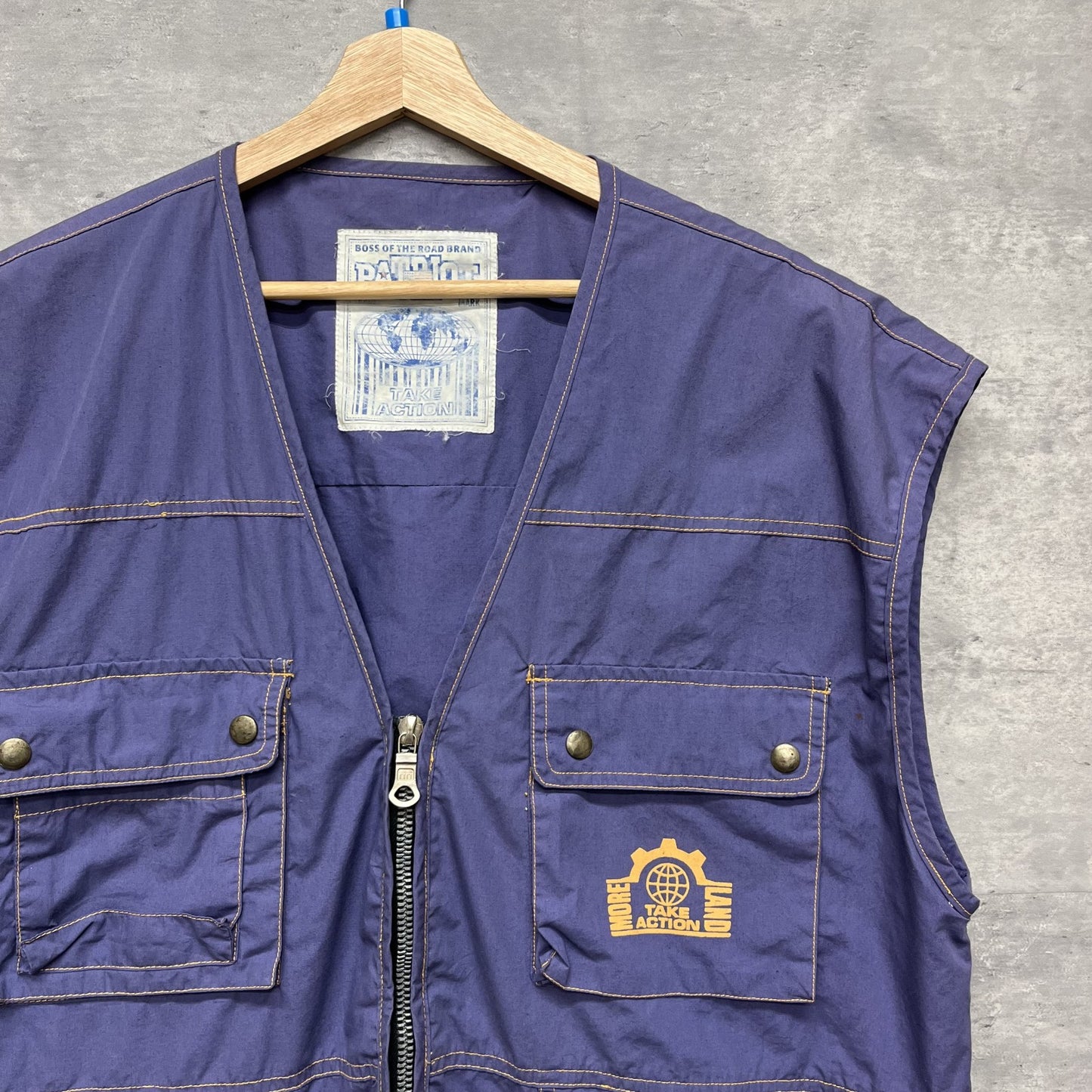 00s vintage 古着　ビンテージ　PATRIOT　ベスト　パープル　ストリート　フルジップ　紫