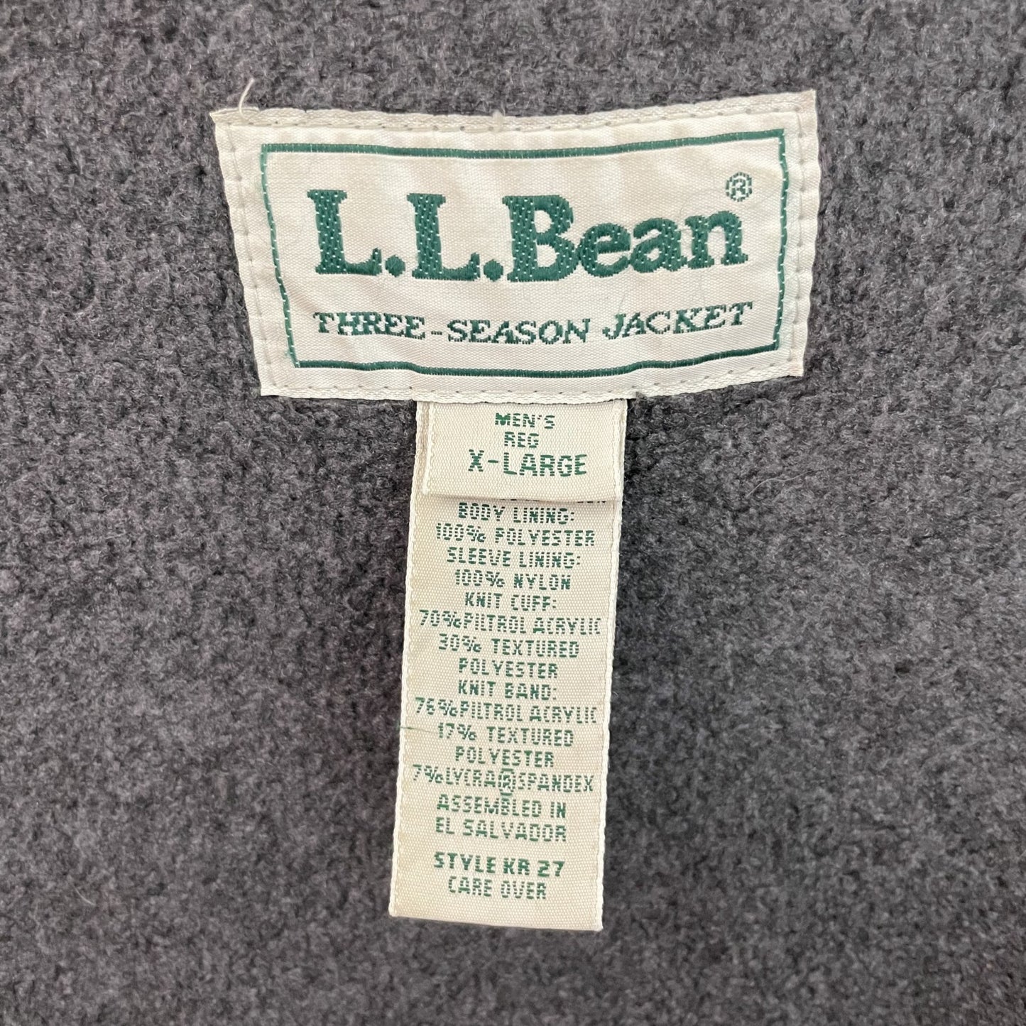 90s vintage 古着　ビンテージ　エルエルビーン　L.L.Bean ロゴ刺繍　裏フリース　ウォームアップ　カジュアル