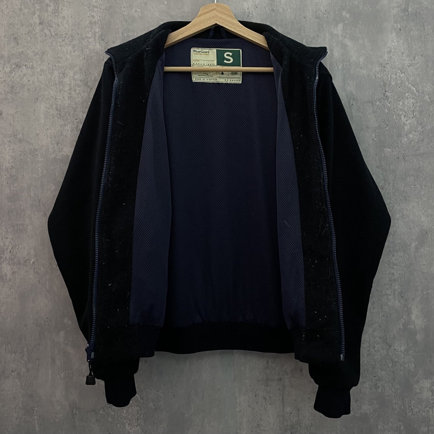 90s vintage 古着　ビンテージ　wearGuard 無地　フリースジャケット　フルジップ　裏地メッシュ　モノトーン