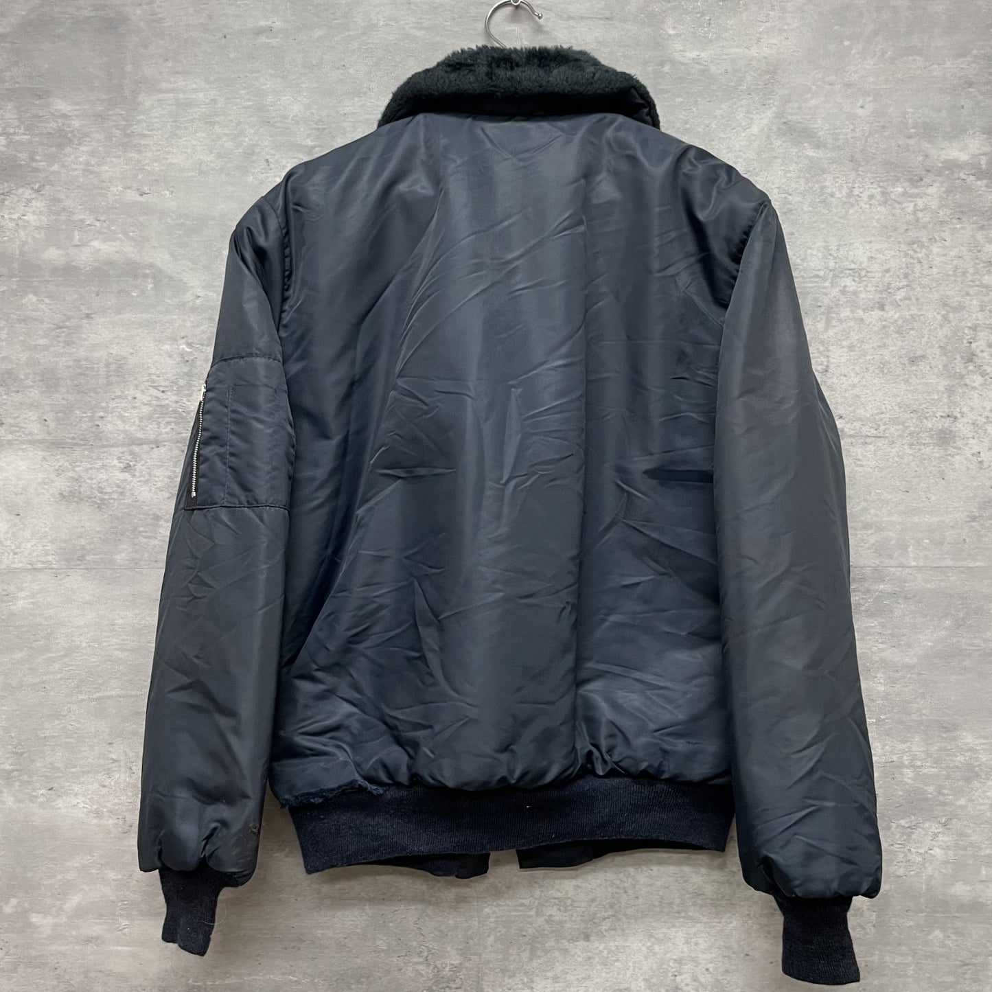 60s 70s vintage B-15タイプ　 SWIFTジップ　 フライトジャケット　裏ボア　ネイビー　アルミ