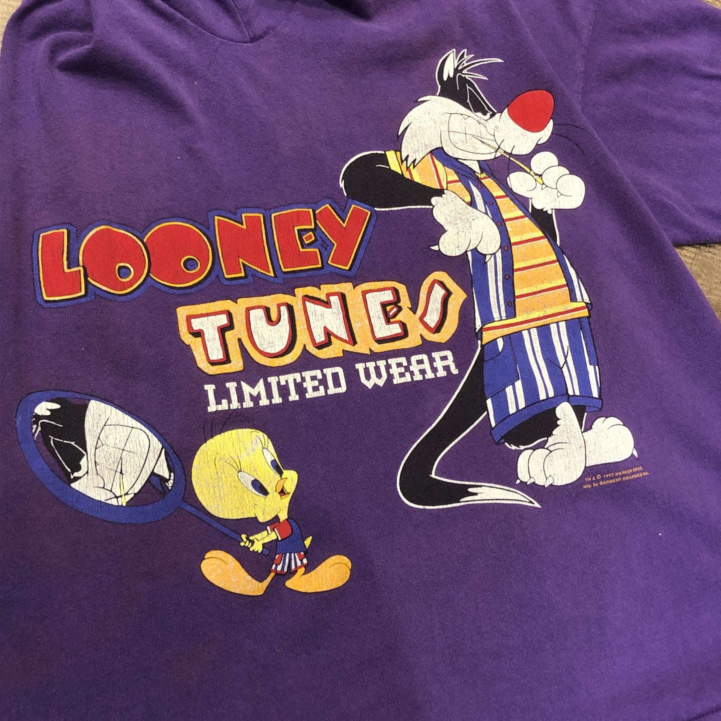 90s USA製 LoonyTunes LIMITEDWEAR サイドプリントT ルーニーテューンズ　キャラクター