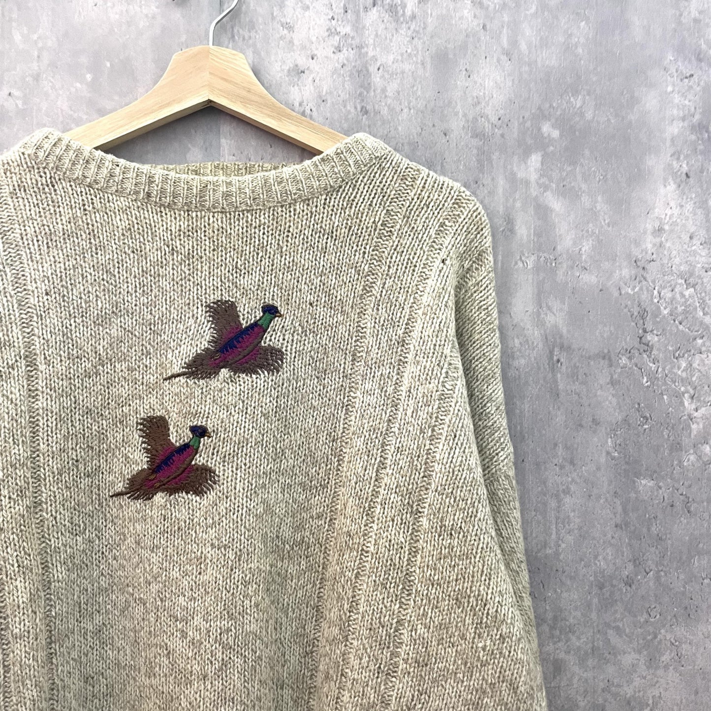 80s vintage　古着　ビンテージ　LORDJEFF USA製　アニマル　ロードジェフ　ウールニット　動物　鳥