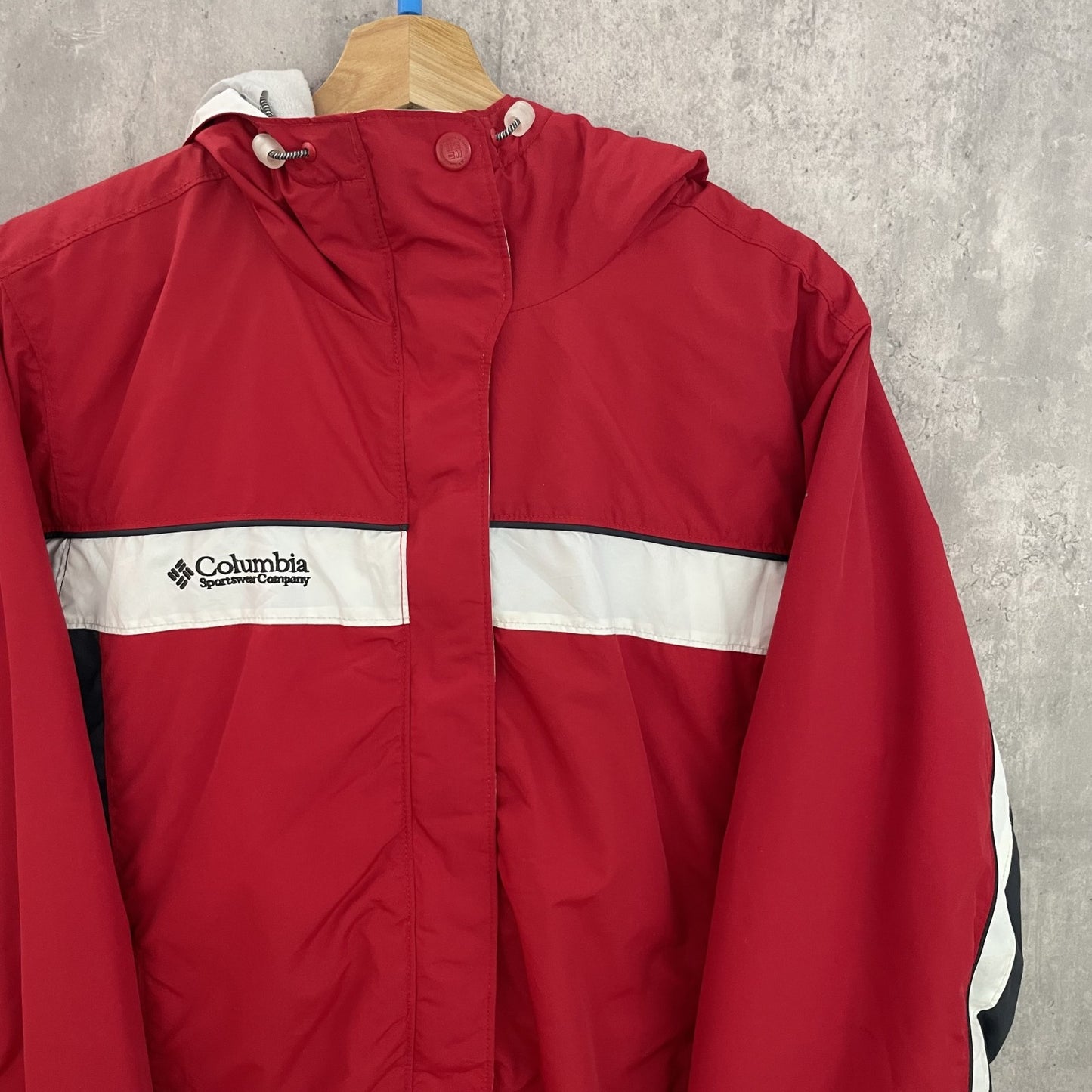 00s vintage 古着　ビンテージ　コロンビア　Columbia 　アウトドア　マウンテンパーカー　テック　ドローコード　レッド