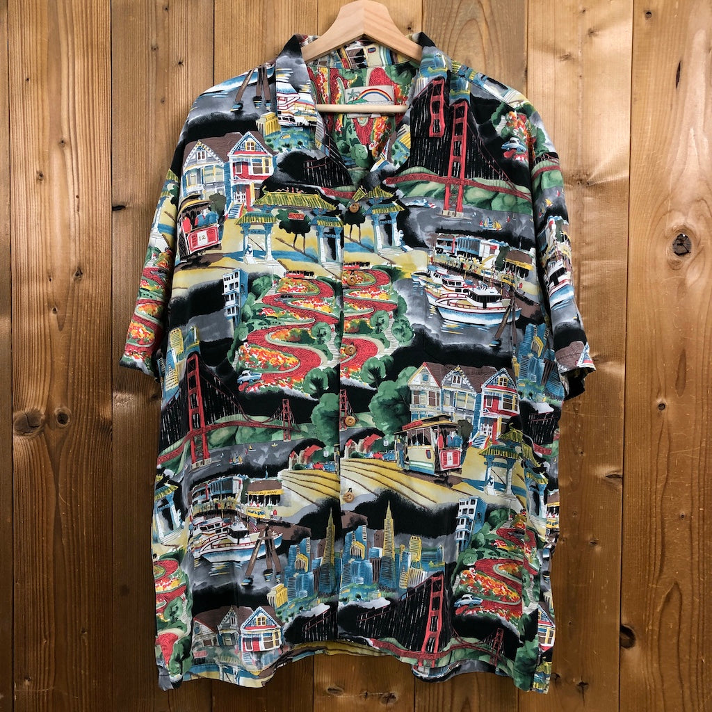 PARADISE FOUND パラダイスファウンド サンフランシスコ オープンカラーシャツ アロハシャツ  総柄  半袖シャツ
