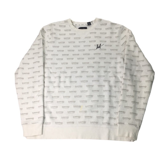 HUF ハフ THRASHER スラッシャー ロゴスウェット トレーナー プルオーバー 総柄 長袖　