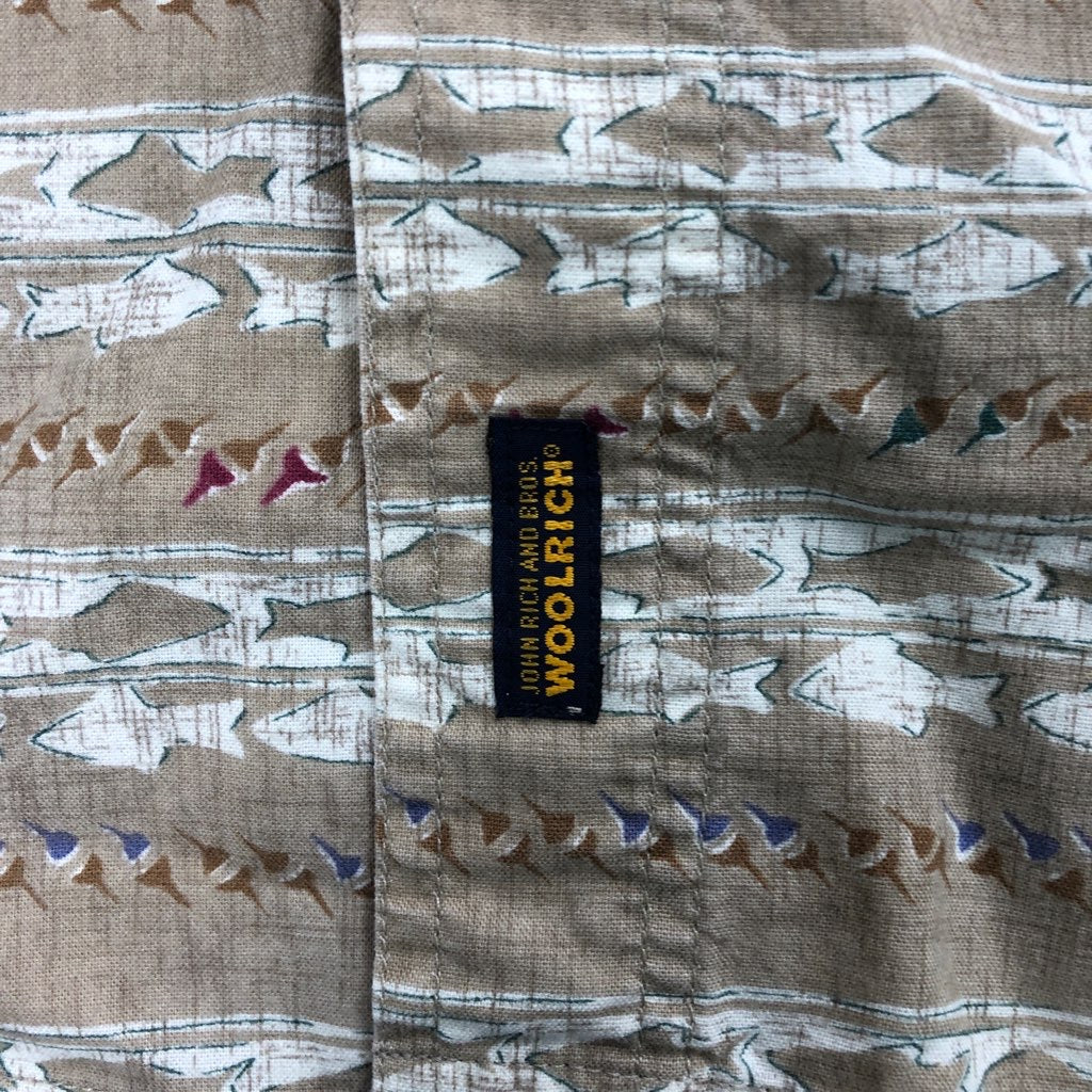 WOOLRICH ウールリッチ 半袖 シャツ 総柄 フィッシュ