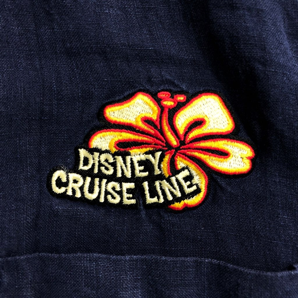 USA製 DISNEY CRUISE LINE ディズニー クルーズライン 半袖 シャツ ワンポイント 刺繍