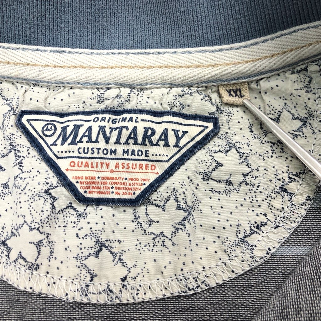 MANTARAY マンタレイ 半袖 ポロシャツ プルオーバー ボーダー ワンポイント