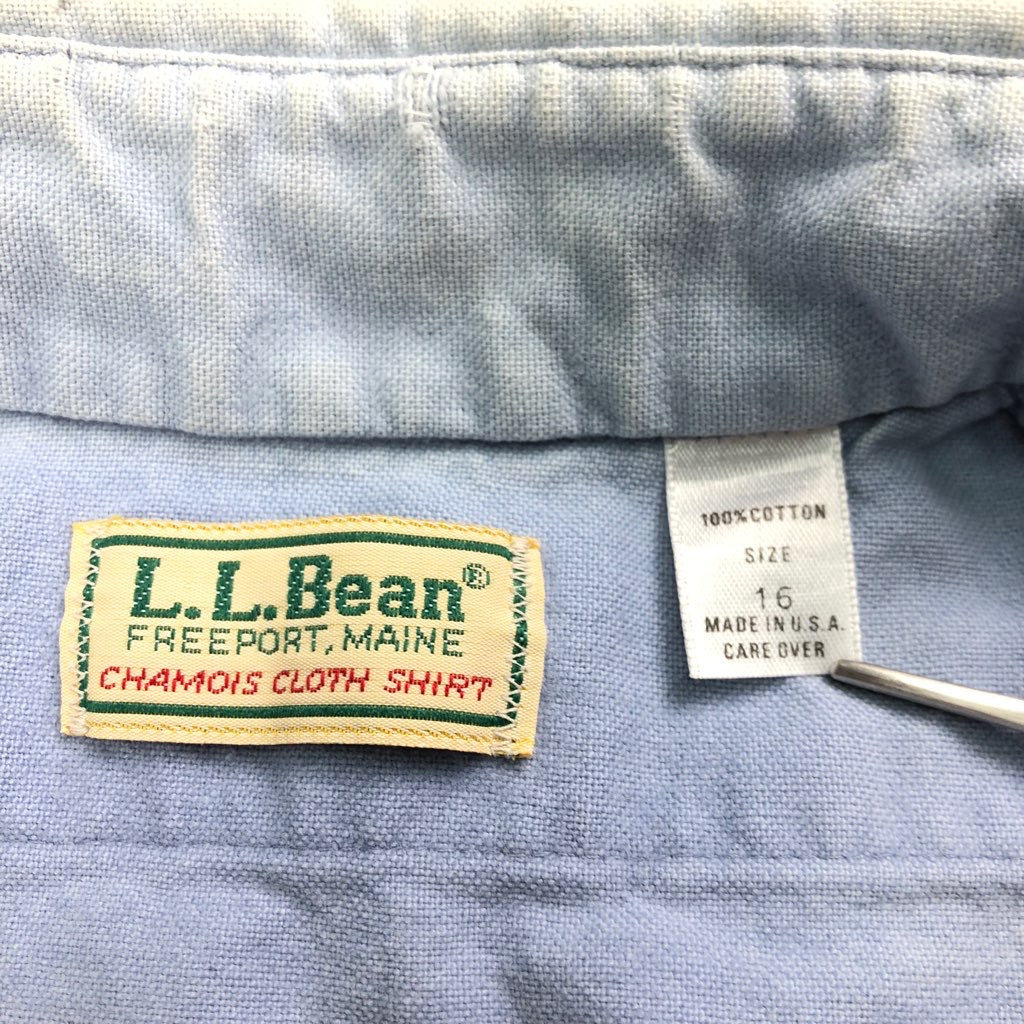 USA製 L.L.Bean エルエルビーン シャモアクロス シャツ 長袖 無地