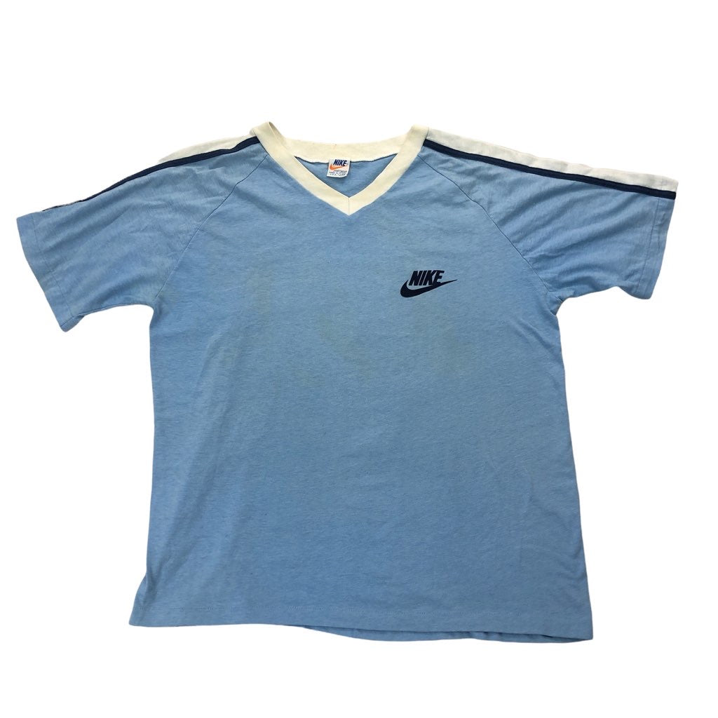 USA製 70s vintage NIKE ナイキ 半袖 Tシャツ カットソー オレンジタグ Vネック リンガーネック ワンポイント