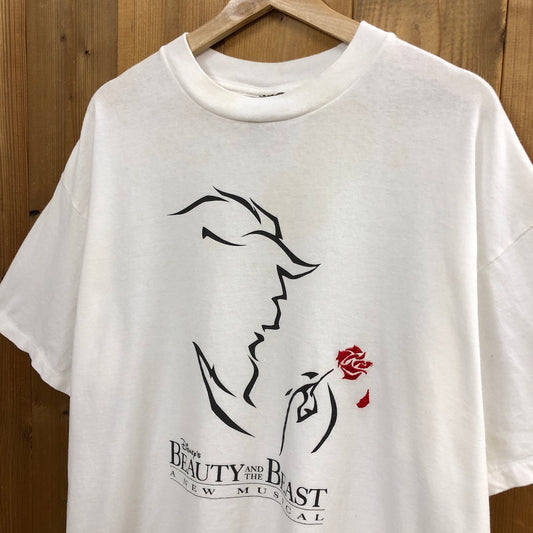 BEAUTY AND THE BEAST 美女と野獣 ムービーTシャツ 半袖 カットソー ビッグプリント ディズニー キャラクターTシャツ