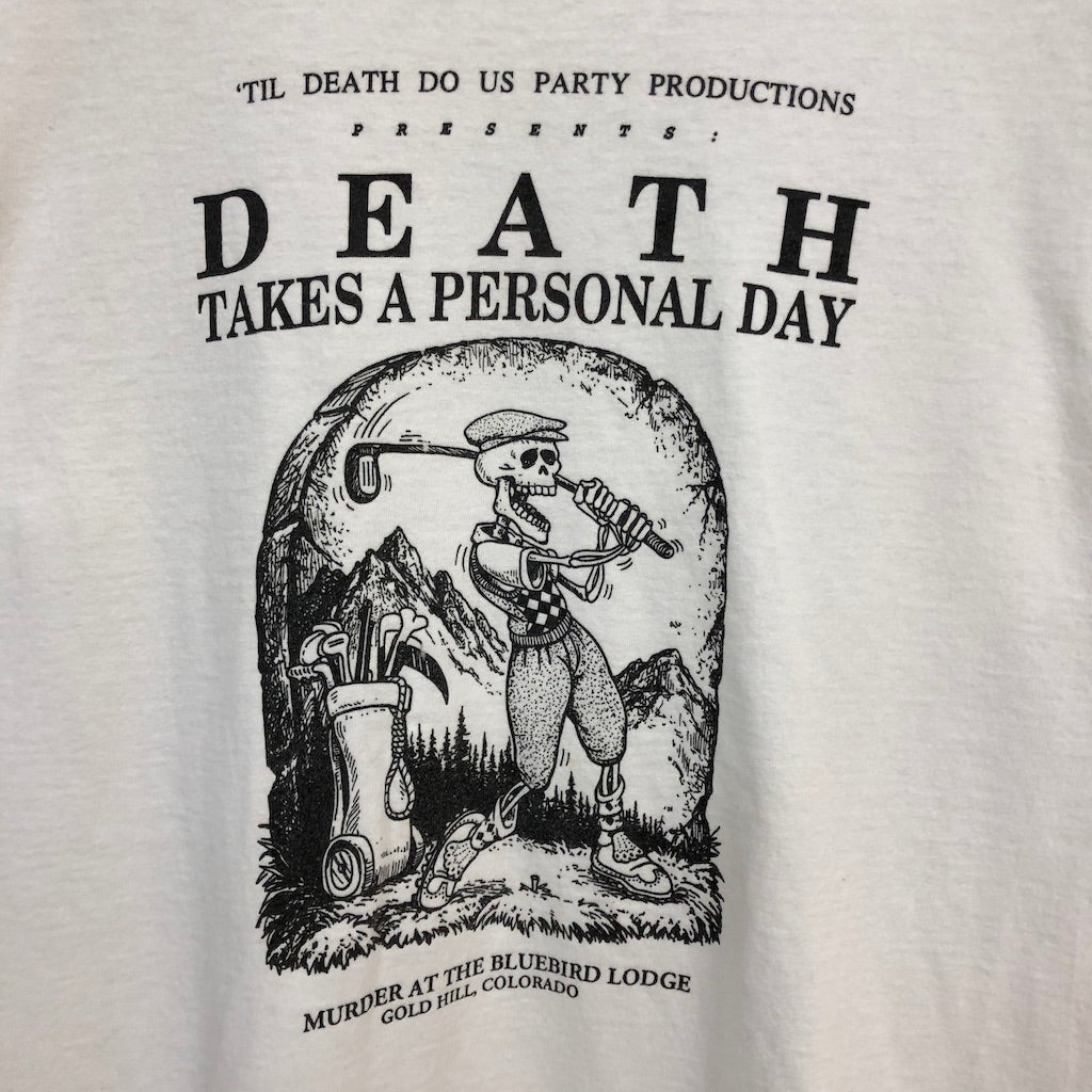 90s vintage USA製 Jim Morris ジムモリス プリントTシャツ 半袖 カットソー DEATH 骸骨 スカル