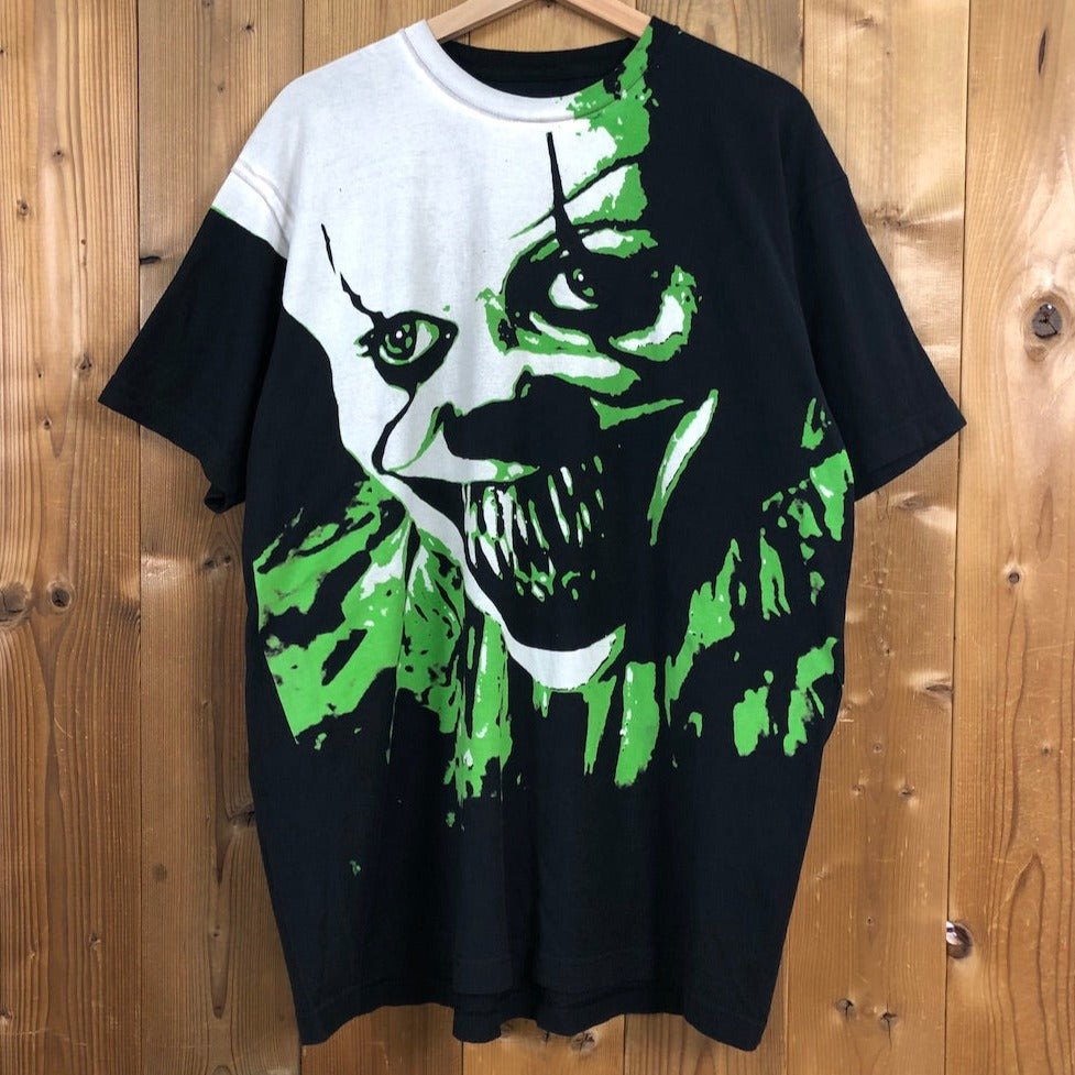 IT CHAPTER TWO ピエロ クラウン Tシャツ 半袖 カットソー ムービーTシャツ 映画Tシャツ ブラック アメキャラ