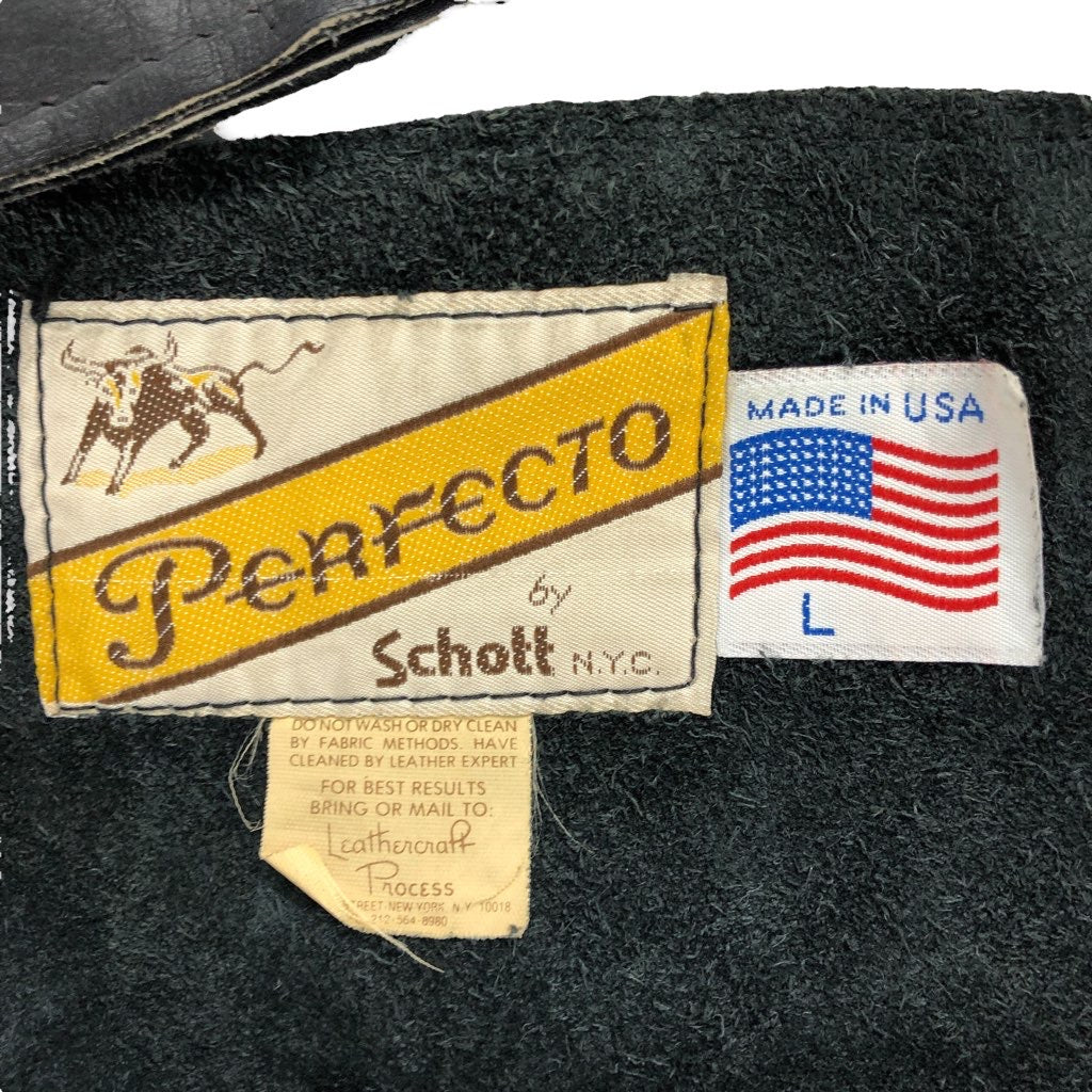 70s vintage 牛タグ 後期 USA製 Schott ショット レザーパンツ カウボーイパンツ