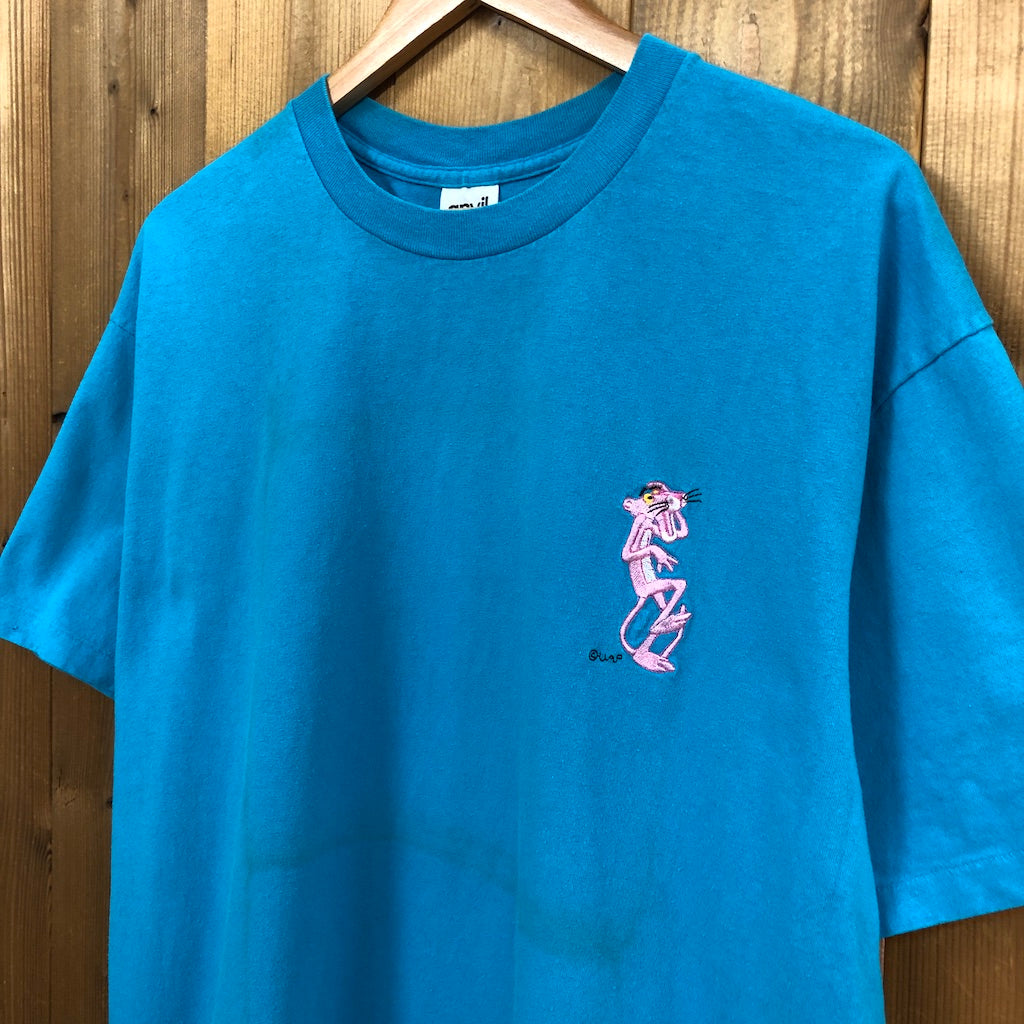 USA製 anvil アンヴィル Tシャツ 半袖 カットソー ピンクパンサー 刺繍