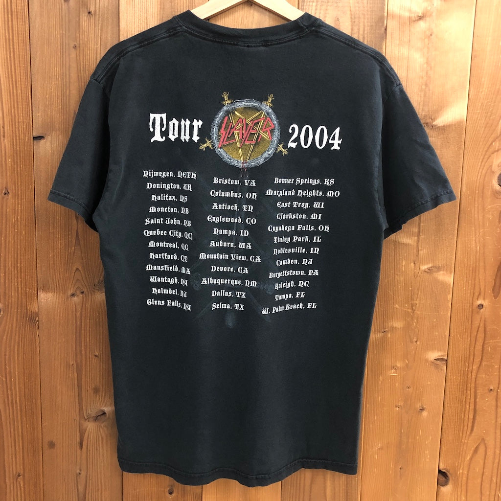 00s vintage HANES ヘインズ Seasons in the Abyss シーズンズインジアビス SLAYER スレイヤー  プリントTシャツ 半袖 カットソー バンドT 2004年