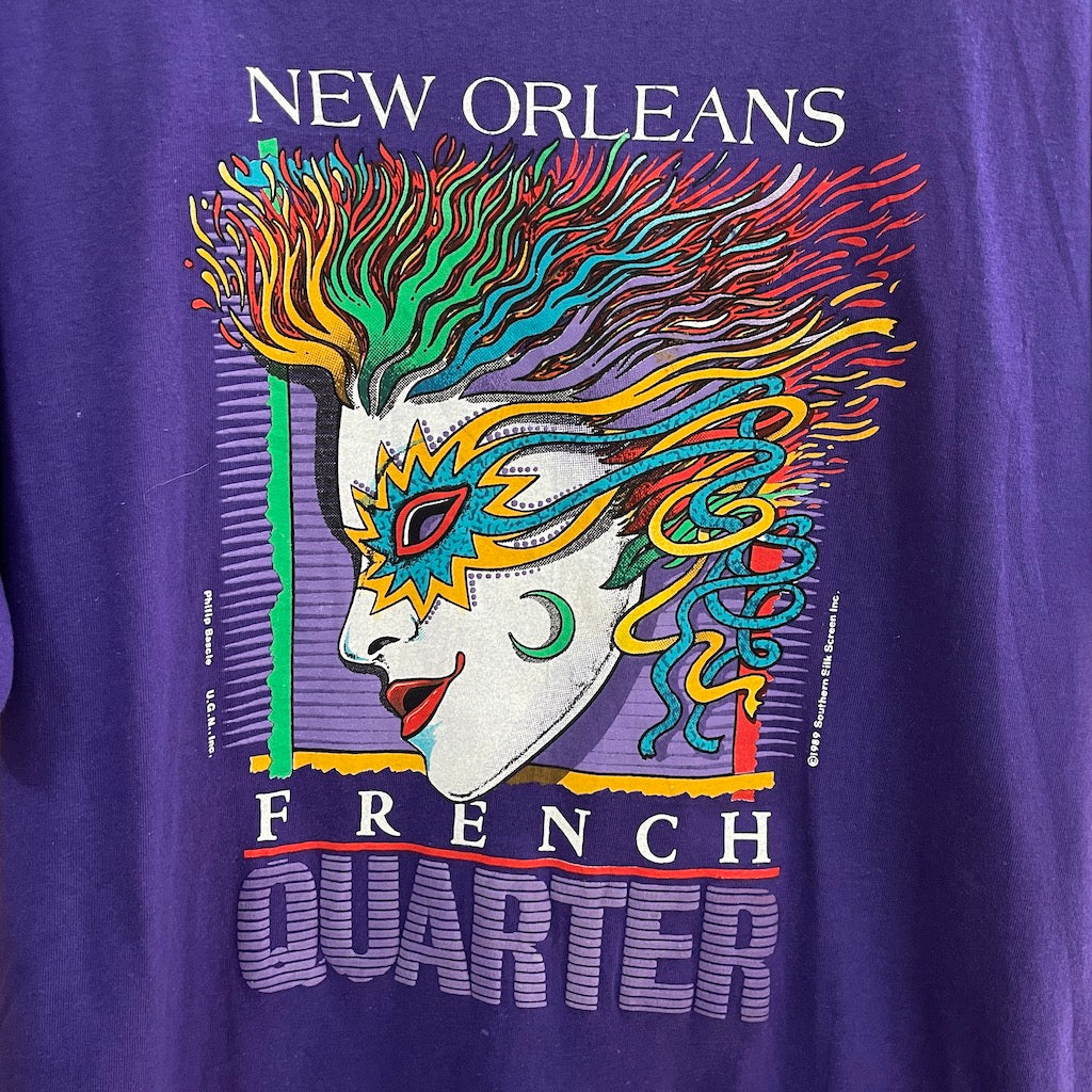 Hanes BEEFY-T NEW ORLEANS FRENCH QUARTER Tシャツ 半袖 カットソー ビッグプリント