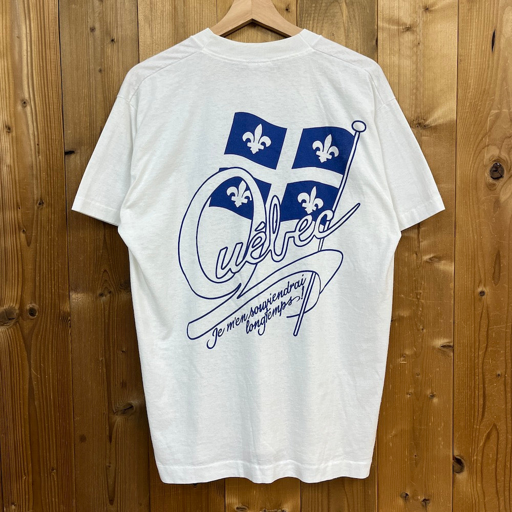 90s vintage FRUITS OF THE LOOM BEST フルーツオブザルーム Qubec quebec je me souviendrai ケベック州 Tシャツ 半袖 カットソー