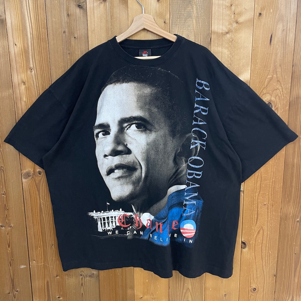 zeep BARACK OBAMA バラク・オバマ 大判プリントTシャツ 半袖 カットソー アメリカ大統領 ビッグプロント オーバーサイズ  古着/USED