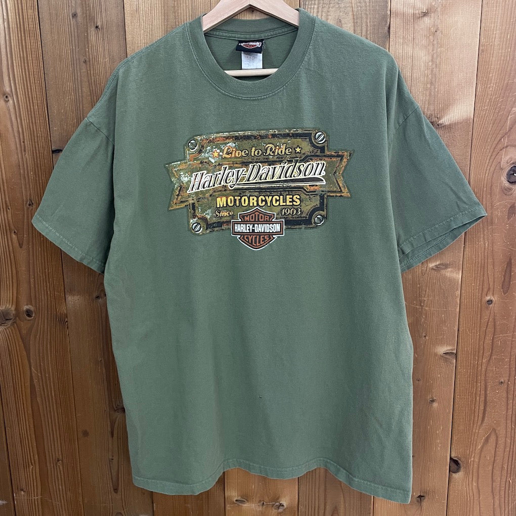 HARLEY-DAVIDSON ハーレーダビッドソン プリントTシャツ 半袖 カットソー ビッグプリント バックプリント2005年