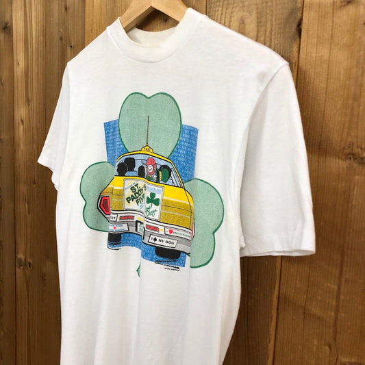 80s vintage USA製 Hanes ヘインズ ST.PATRICK'S DAY セントパトリックデー プリントTシャツ 半袖 カットソー