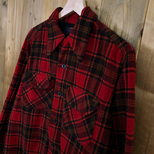 70s vintage USA製 PENDLETON ペンドルトン ウールシャツ 長袖 チェック