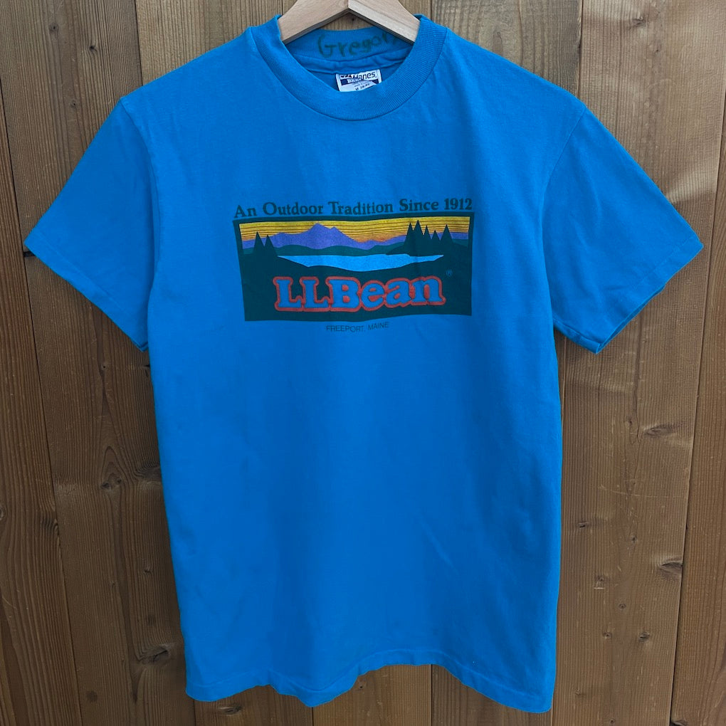 90s vintage USA製 Hanes ヘインズ L.L.Bean エルエルビーン プリントTシャツ 半袖 カットソー コットン