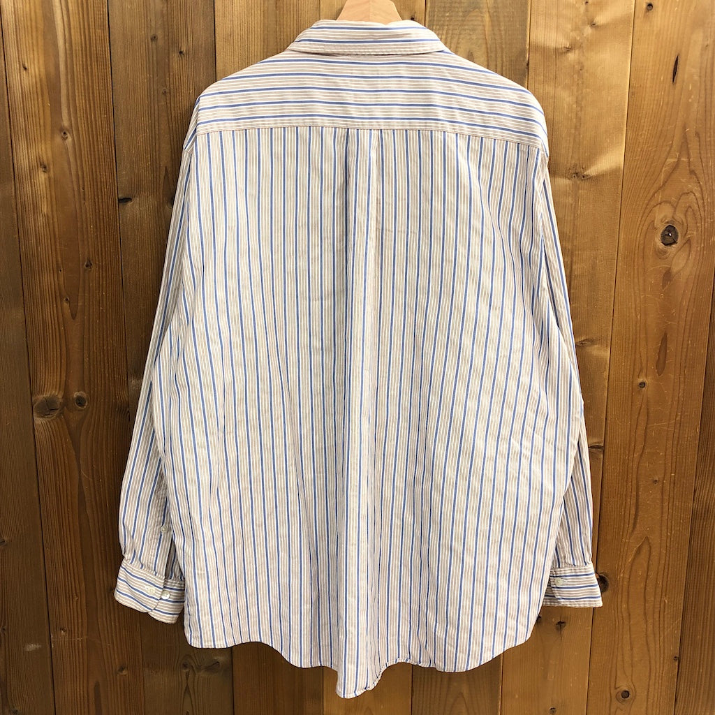 Brooks Brothers ブルックスブラザーズ ストライプ 長袖シャツ BDシャツ ボタンダウン ベージュ/ブルー/ホワイト