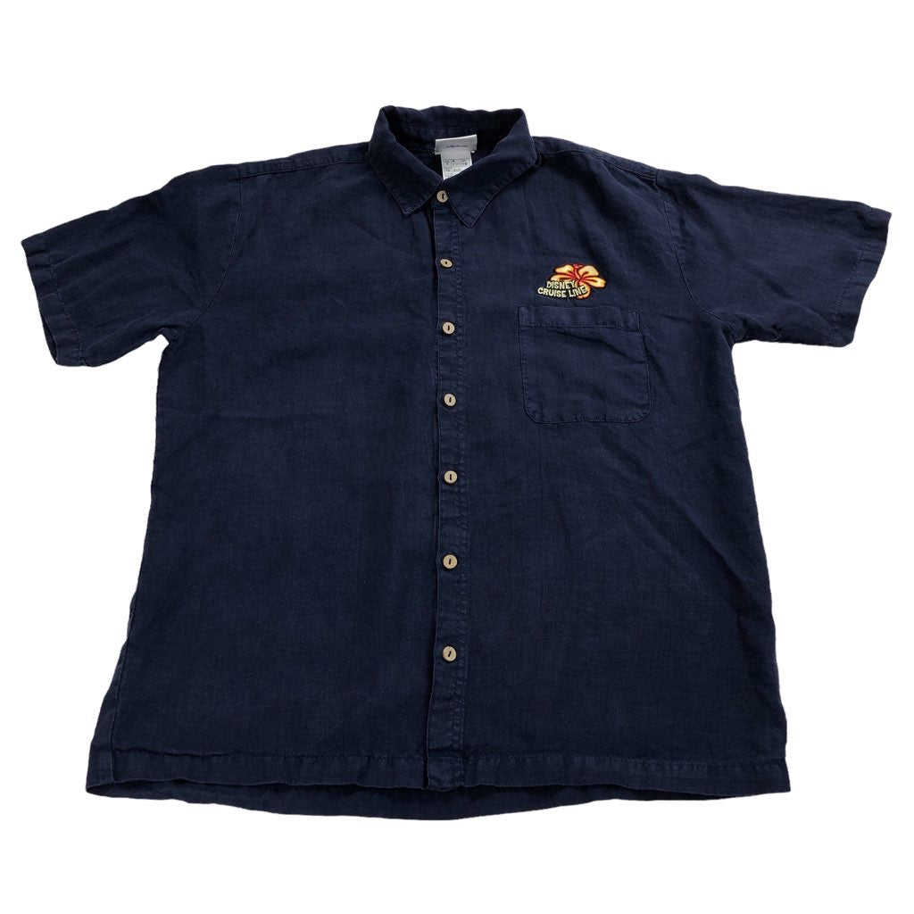 USA製 DISNEY CRUISE LINE ディズニー クルーズライン 半袖 シャツ ワンポイント 刺繍