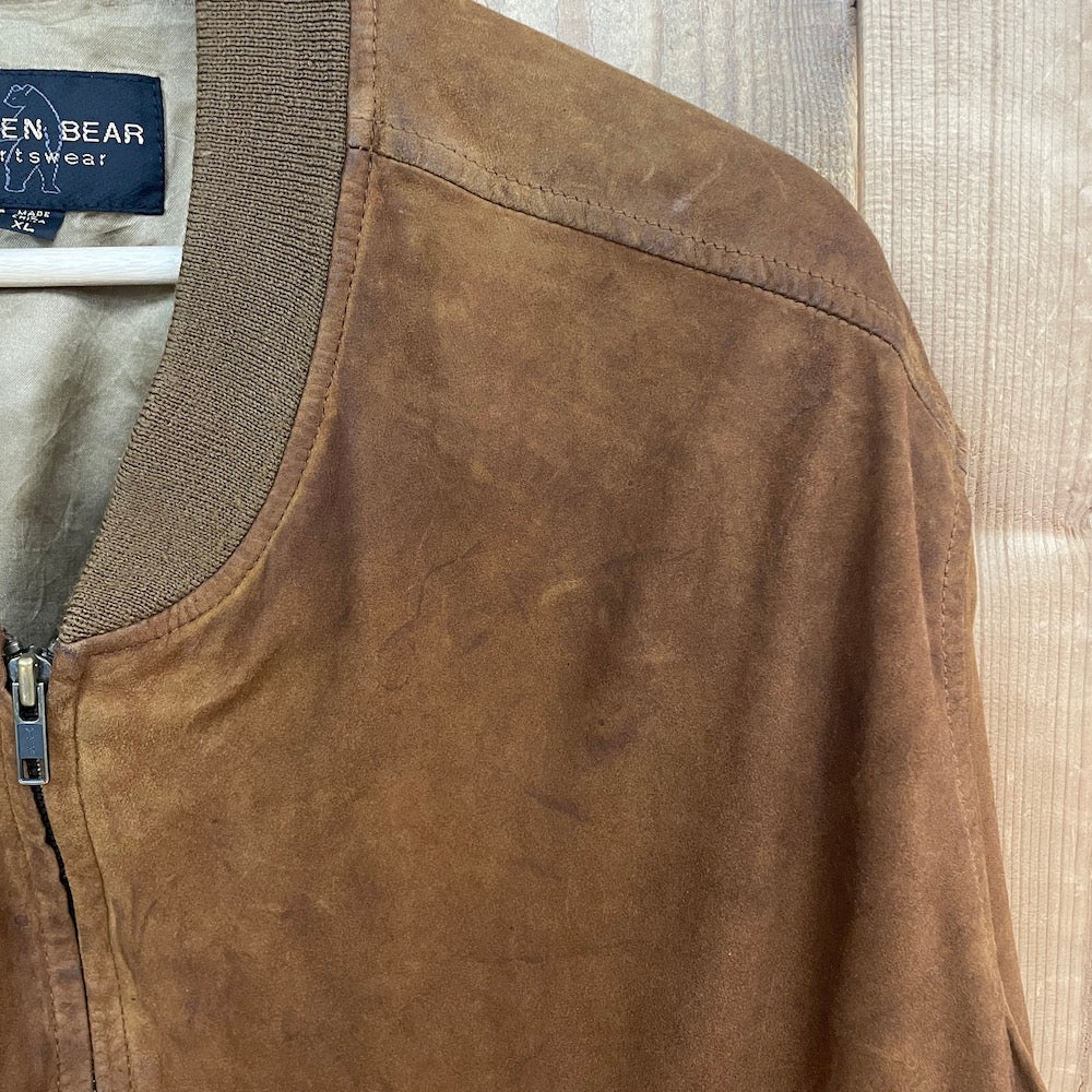 GOLDEN BEAR ゴールデンベアー オールレザー スタジャン ヌバック ジャケット レザージャケット ジップアップ