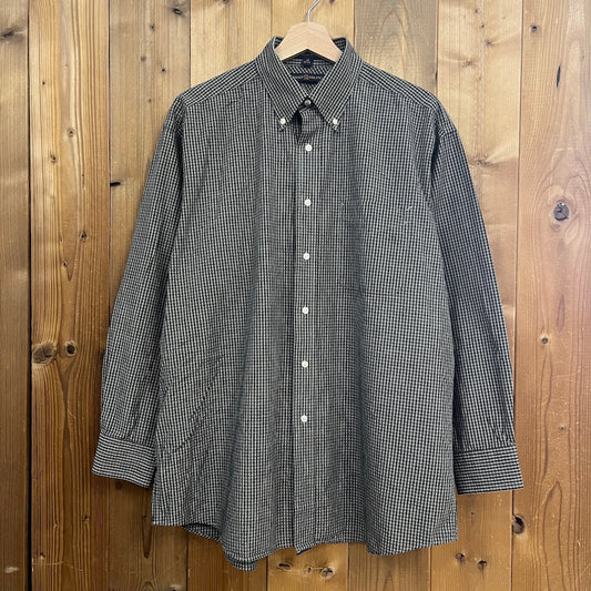 90s 00s TOMMY HILFIGER トミーヒルフィガー 長袖シャツ BDシャツ  ボタンダウン チェック柄 ブラウン系 チェック柄