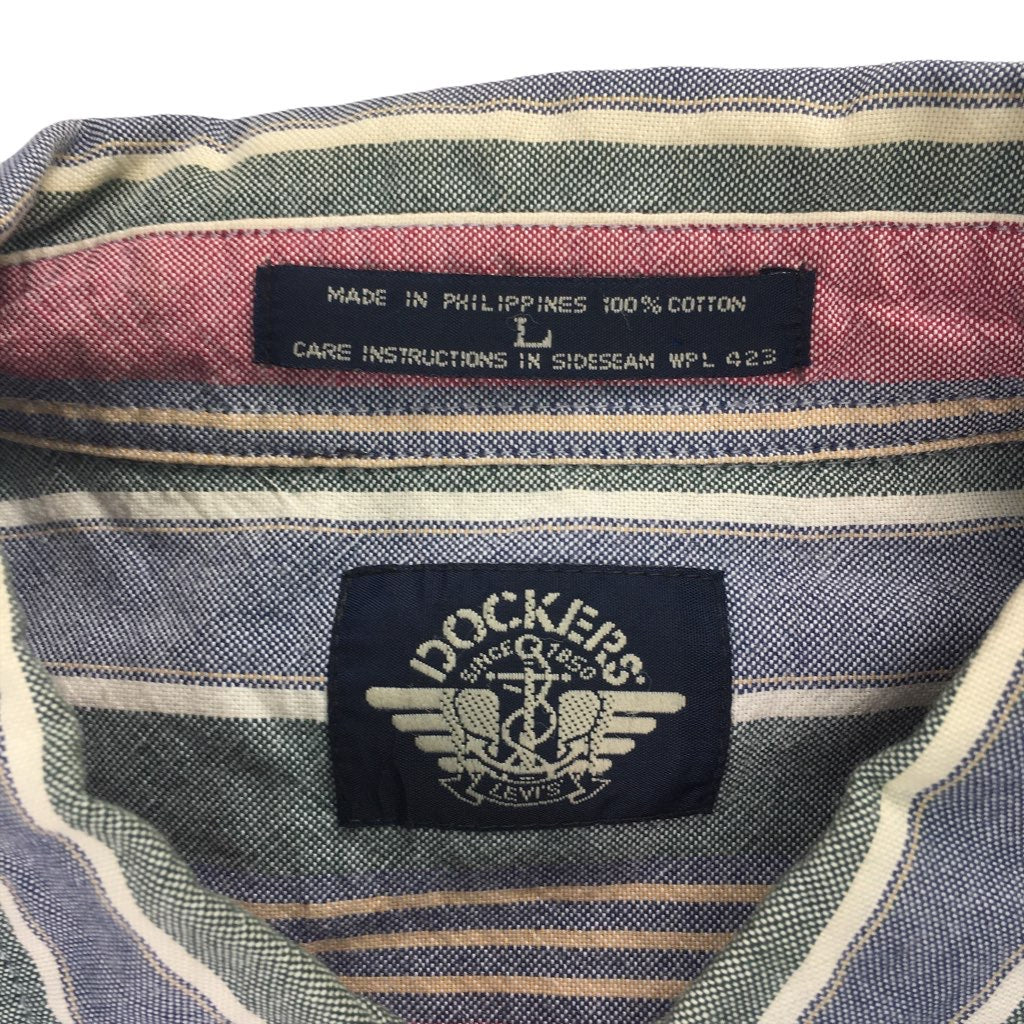 LEVI'S DOCKERS リーバイスドッカーズ 長袖シャツ BDシャツ ボタンダウン ボーダー