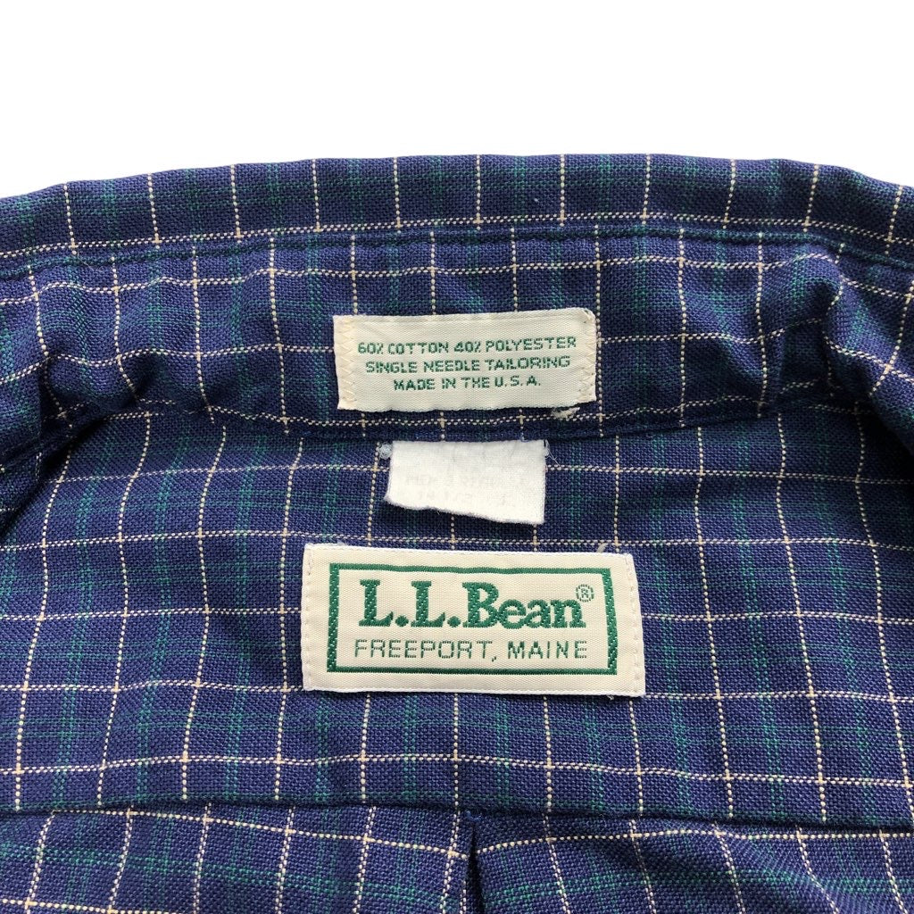 USA製 L.L.Bean エルエルビーン 半袖 シャツ ボタンダウン B.Dシャツ チェック