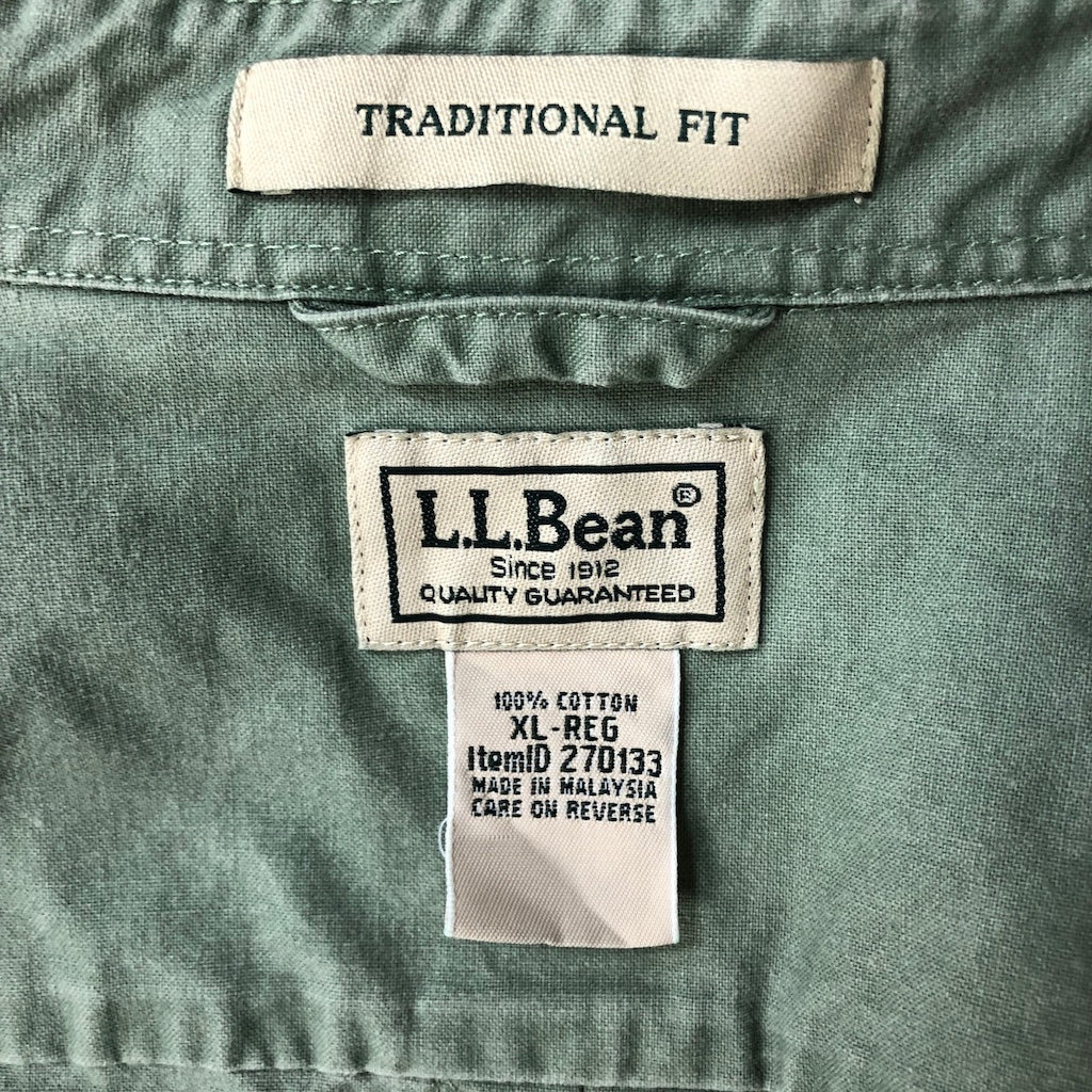 L.L.Bean エルエルビーン 長袖シャツ ダブルポケット グリーン
