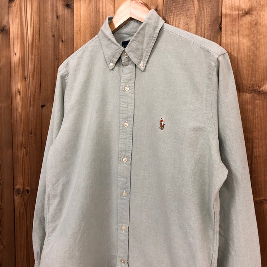 Ralph Lauren ラルフローレン BDシャツ ボタンダウン 長袖シャツ 刺繍ロゴ グレー