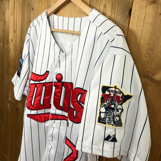 Majestic マジェスティック Minnesota Twins ミネソタツインズ ベースボールシャツ INAUGURAL SEASON 2010 Joe Mauer ジョーマウアー 半袖 ワッペン 刺繍