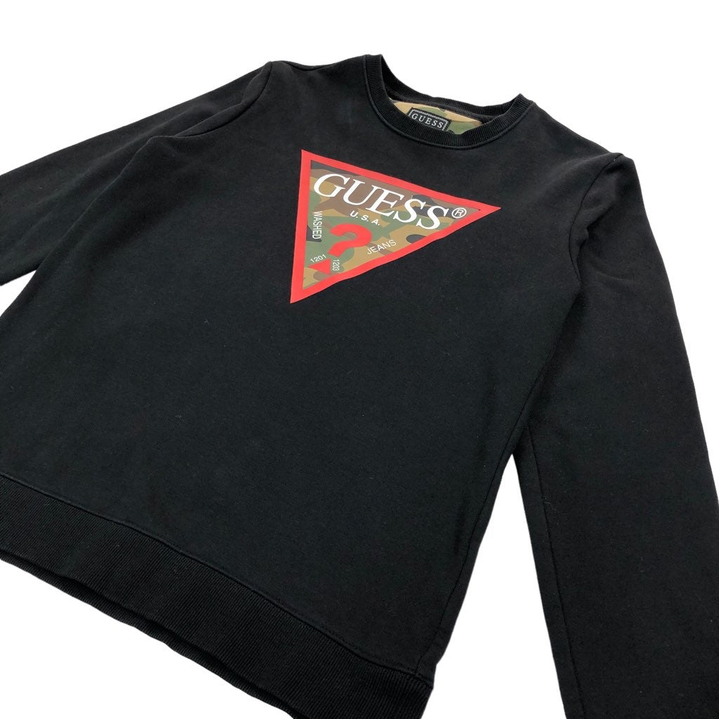 GUESS ゲス ロゴ 黒 トレーナー