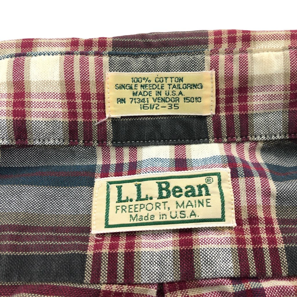 USA製 L.L.Bean エルエルビーン 半袖 シャツ チェック ボタンダウン B.Dシャツ