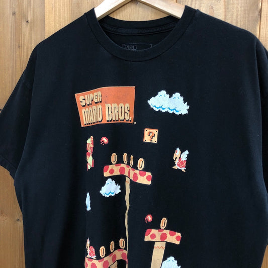 SUPER MARIO BROS スーパーマリオブラザーズ ゲームTシャツ 半袖 カットソー ビッグプリント