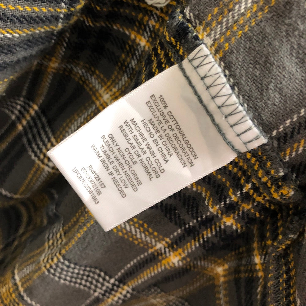 Dickies ディッキーズ 長袖シャツ ネルシャツ チェック フランネル ダブルポケット グレー・イエロー