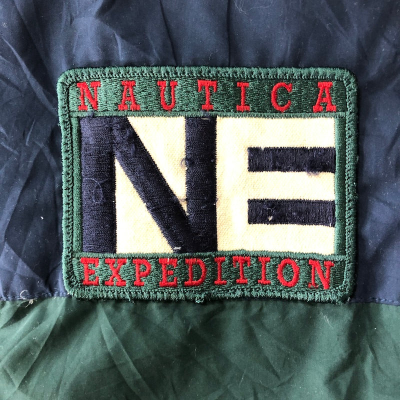 90s vintage NAUTICA ノーティカ ダウンジャケット マルチカラー ワッペン EXPEDITION