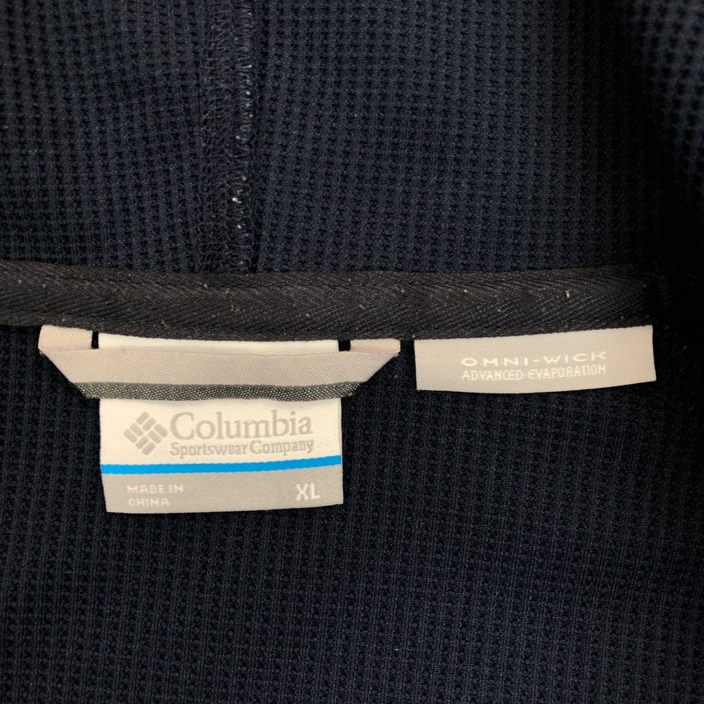 Columbia コロンビア パーカー フーディー フルジップ ジップアップ ワッフル生地 刺繍ロゴ ワンポイント