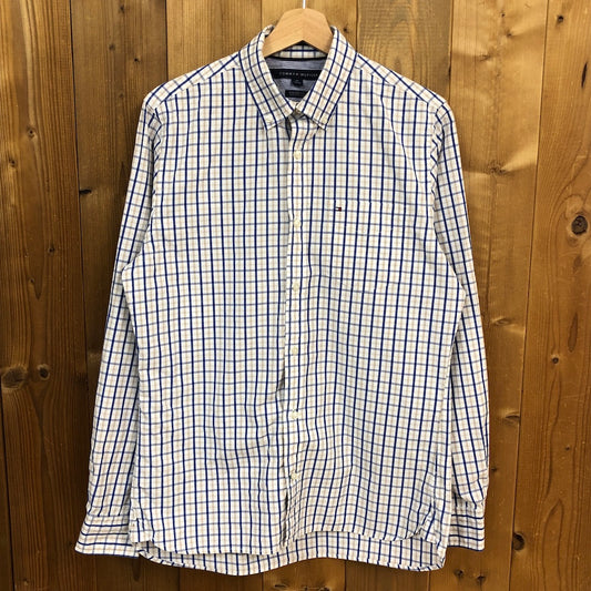 TOMMY HILFIGER トミーヒルフィガー 長袖シャツ BDシャツ ボタンダウン チェック ホワイト/ベージュ/ブルー