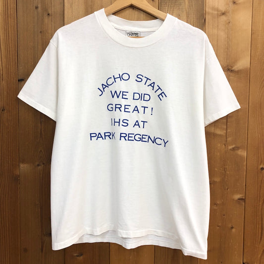 80s 90s vintage USA製 ONEITA オニータ 銀タグ アメリカ JACHO STATE 英字 Tシャツ 半袖 カットソー