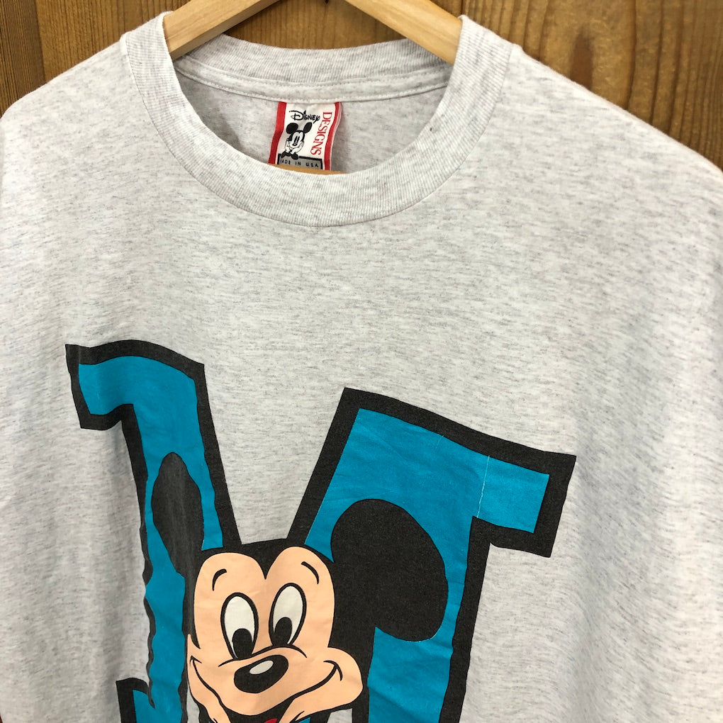 90s vintage USA製 Disney DESIGNS Mickey ディズニー ミッキー プリントTシャツ キャラクター