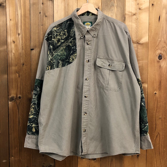 Cabela's カベラス 長袖シャツ ハンティングシャツ ボタンダウン ベージュ、リアルカモ