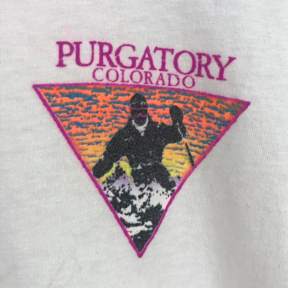 90s vintage USA製 ONEITA オニータ プリントTシャツ PURGATORY COLORADO パーガトリー コロラド リゾートT 古着/USED